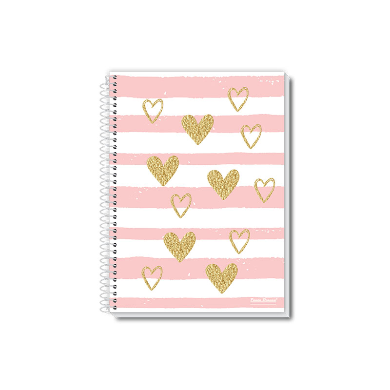 Caderno 1/4 CD 80FLS 9 Cadernos cada dura coleção amo! da pauta branca