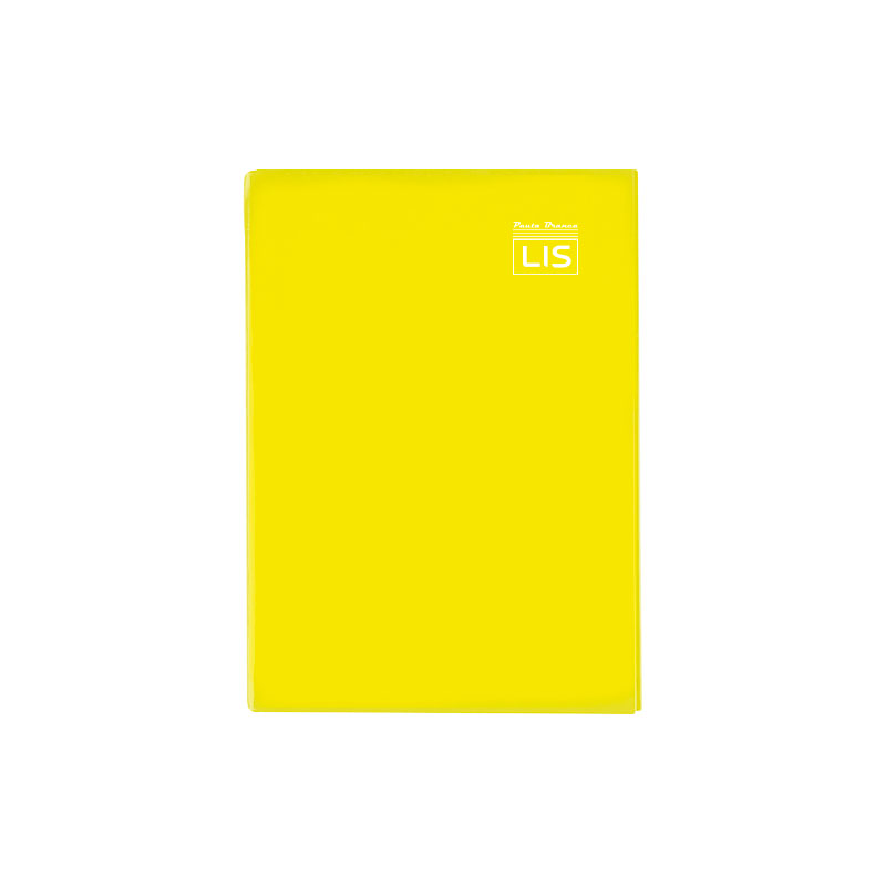 Caderno 1/4 Costurado 96FLS 1 Caderno custurado coleção lis pauta branca, capa minimalista de cor amarelo