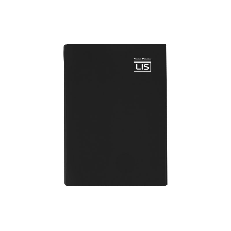 Caderno 1/4 Costurado 96FLS 3 Caderno custurado coleção lis pauta branca, capa minimalista de cor preta