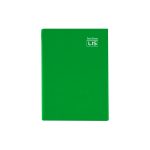 Caderno custurado coleção lis pauta branca, capa minimalista de cor verde