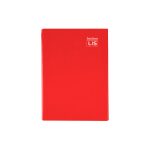 Caderno custurado coleção lis pauta branca, capa minimalista de cor vermelha