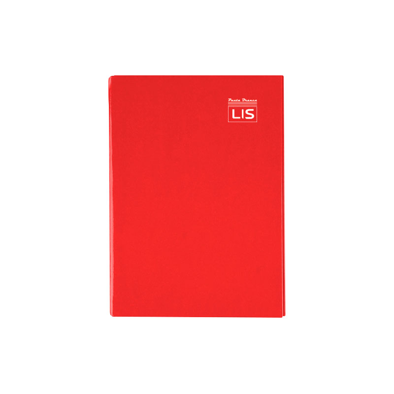 Caderno 1/4 Costurado 96FLS 5 Caderno custurado coleção lis pauta branca, capa minimalista de cor vermelha