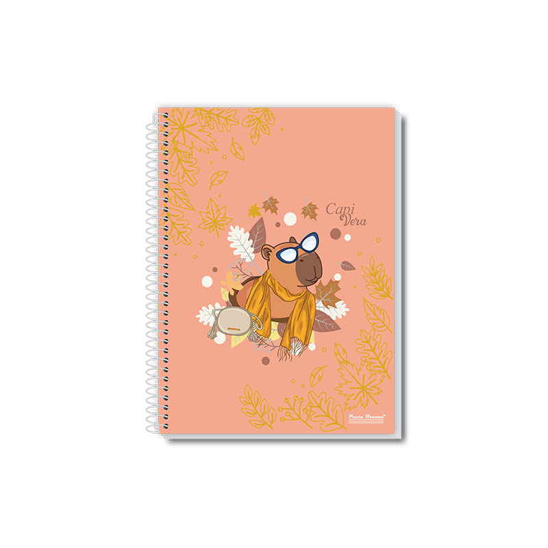 Caderno 1/4 CD 80FLS 8 Caderno Universitário Capa Dura, Coleção CapiVera, 1 Matéria, 80 Folhas – Pauta Branca.