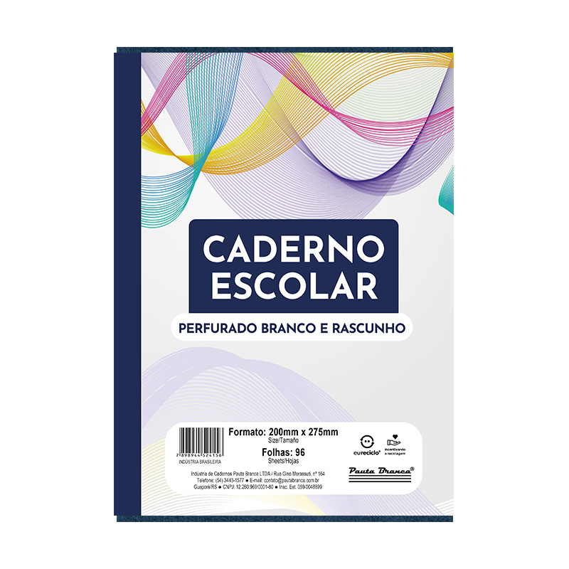 Folhas escolares pautadas.