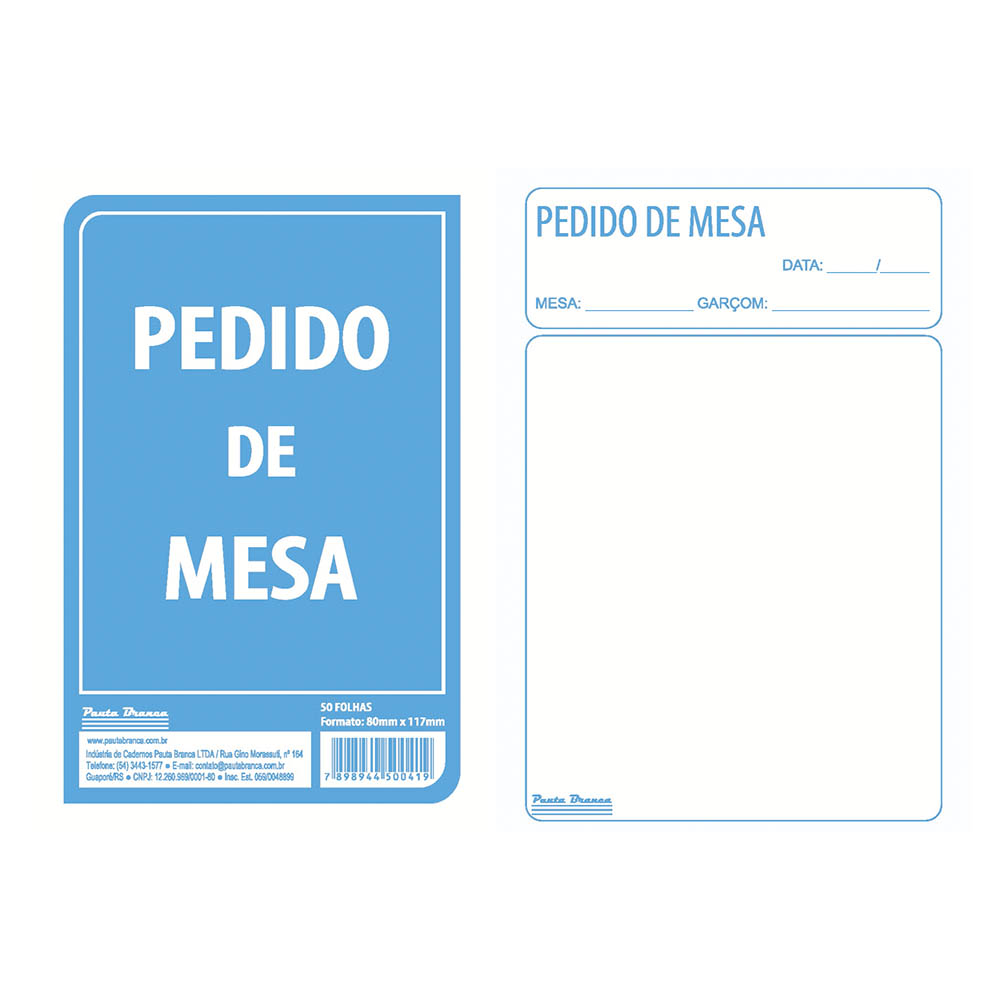 Blocos e talões Pauta Branca com modelos de pedido, recibo, vale, nota promissória e nota neutra, ideais para controle comercial e organização diária.