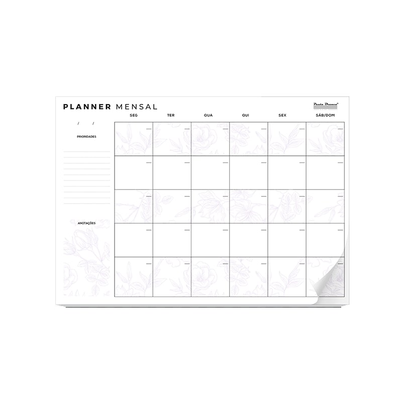 Planner Mensal Pauta Branca