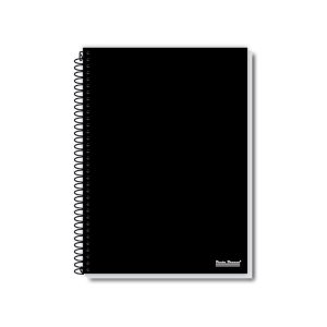 Coleção Office Pauta branca, carderno capa dura de 1 materia. Sua capa é minimalista na cor preta.