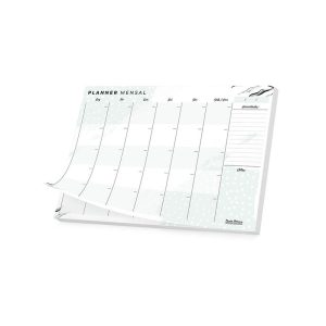 O Planner de Mesa Pauta Branca é perfeito para quem busca organização prática e visual no dia a dia. No formato A4, ele está disponível em duas versões Semanal e mensal.