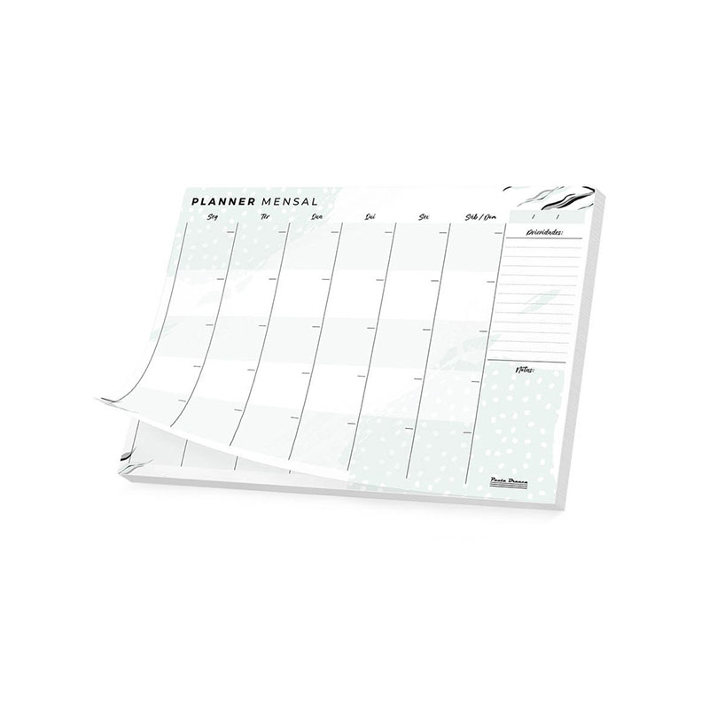 O Planner de Mesa Pauta Branca é perfeito para quem busca organização prática e visual no dia a dia. No formato A4, ele está disponível em duas versões Semanal e mensal.