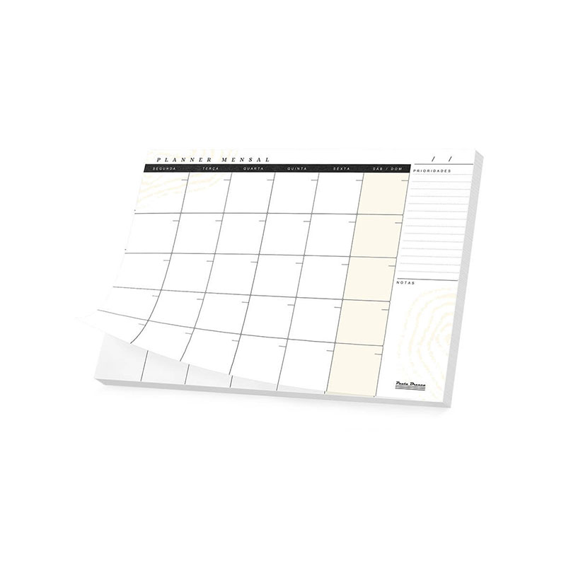 O Planner de Mesa Pauta Branca é perfeito para quem busca organização prática e visual no dia a dia. No formato A4, ele está disponível em duas versões Semanal e mensal.