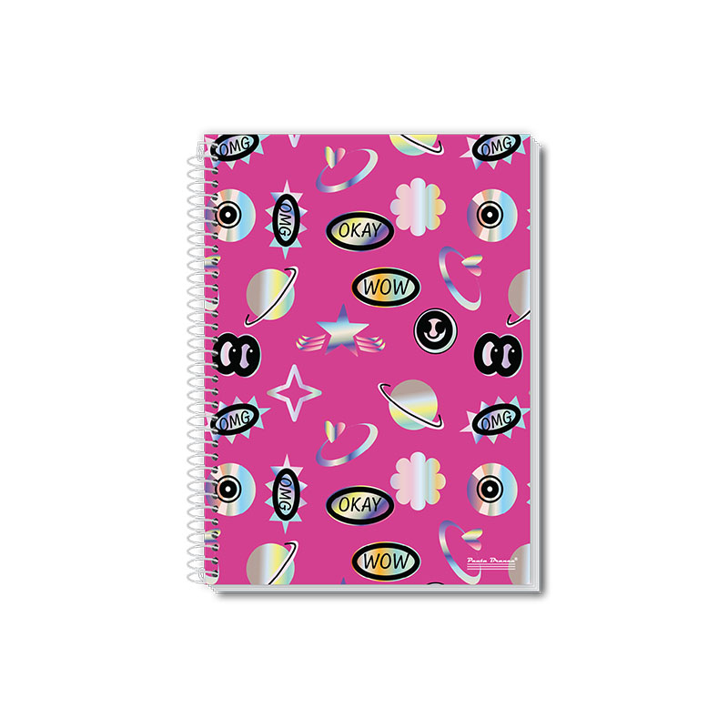 Caderno 1/8 CD 80FLS 24 Cadernos Universitários 1/4 e 1/8 com capa dura da Coleção Uau Pauta Branca.