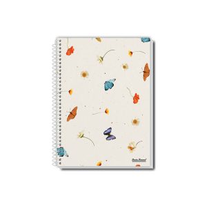 Cadernos Universitários 1/4 e 1/8 com capa dura da Coleção Uau Pauta Branca.