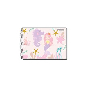 Caderno de desenho coleção UAU com capa dura e 96 folhas.