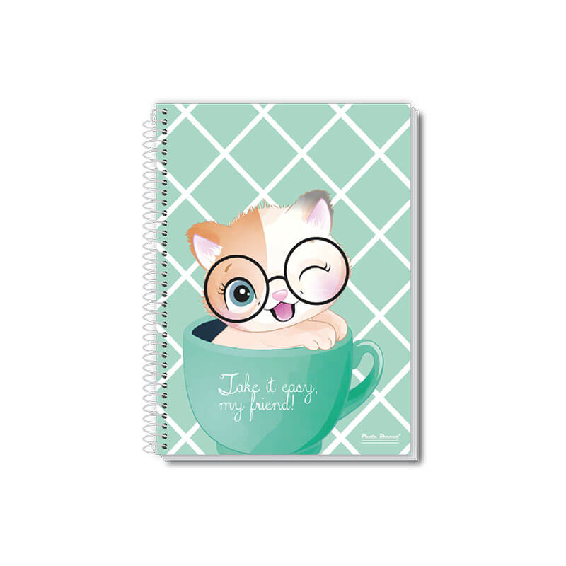 Caderno universitário 1 matéria coleção Uau – capa elegante com design clean e sofisticado, 96 folhas, pauta branca.