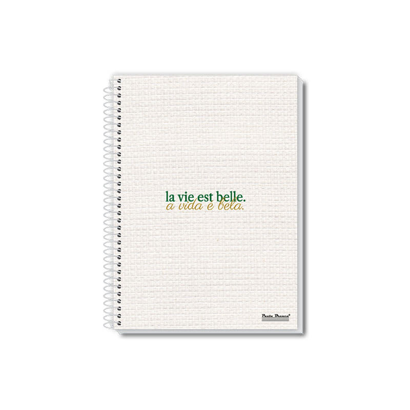 Caderno universitário 1 matéria coleção Uau – capa elegante com design clean e sofisticado, 96 folhas, pauta branca.